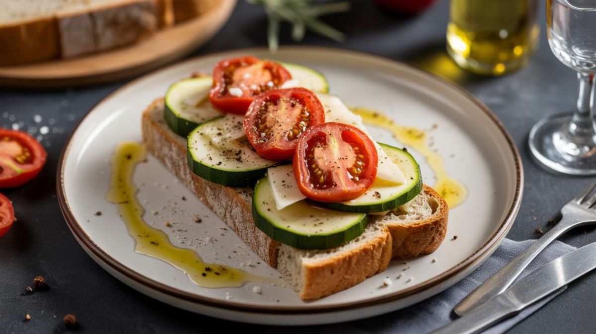 Recette de toasts tomate, courgette et fromage