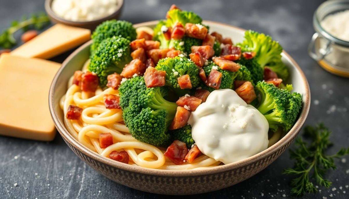 Une touche gourmande : brocoli aux lardons