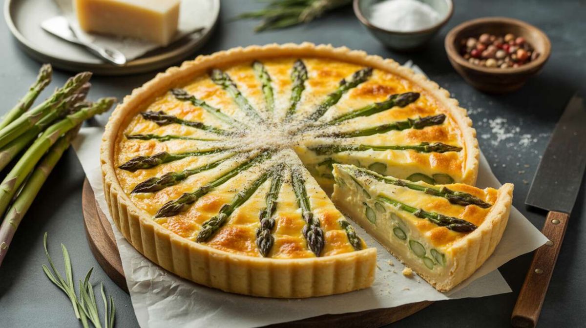 Une douceur light : la quiche aux asperges et parmesan