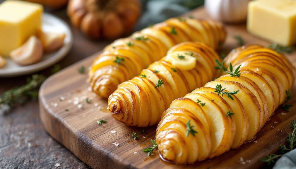 Savoureuses pommes de terre Hasselback : l’accompagnement qui éternise les repas