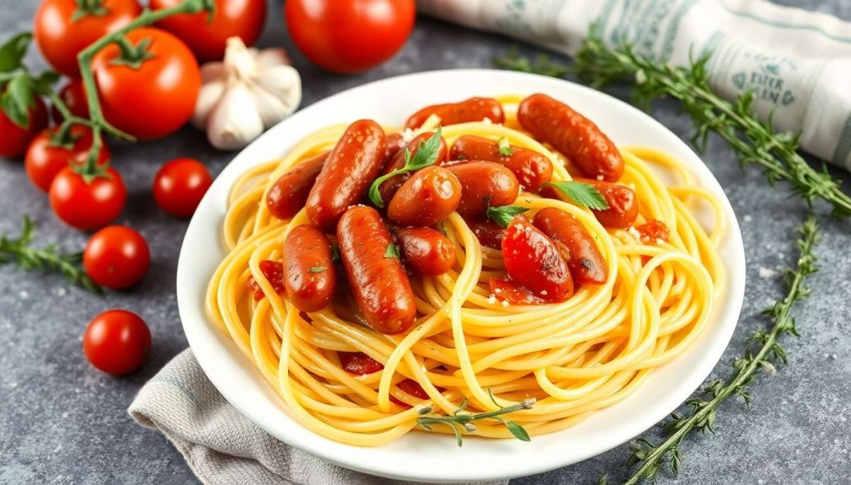 Une recette originale de spaghettis aux chipolatas qui réchauffe les cœurs