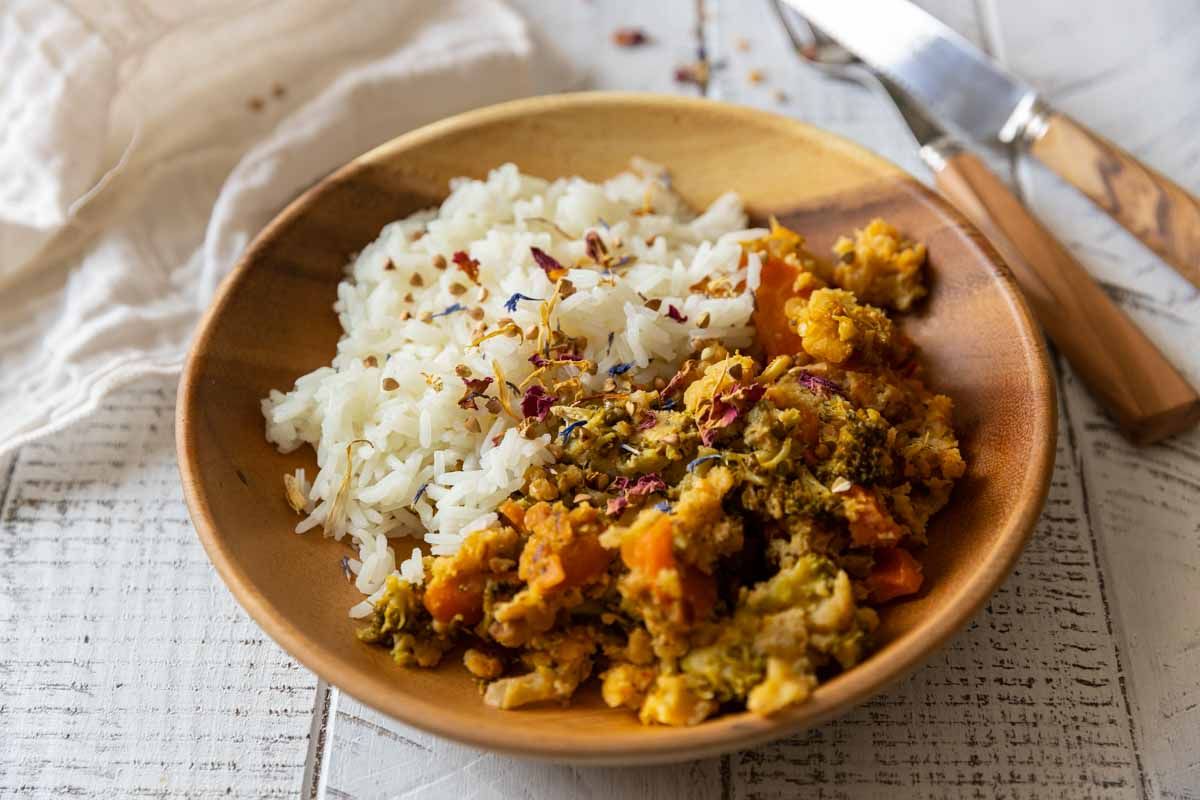 Curry de brocoli aux lentilles corail