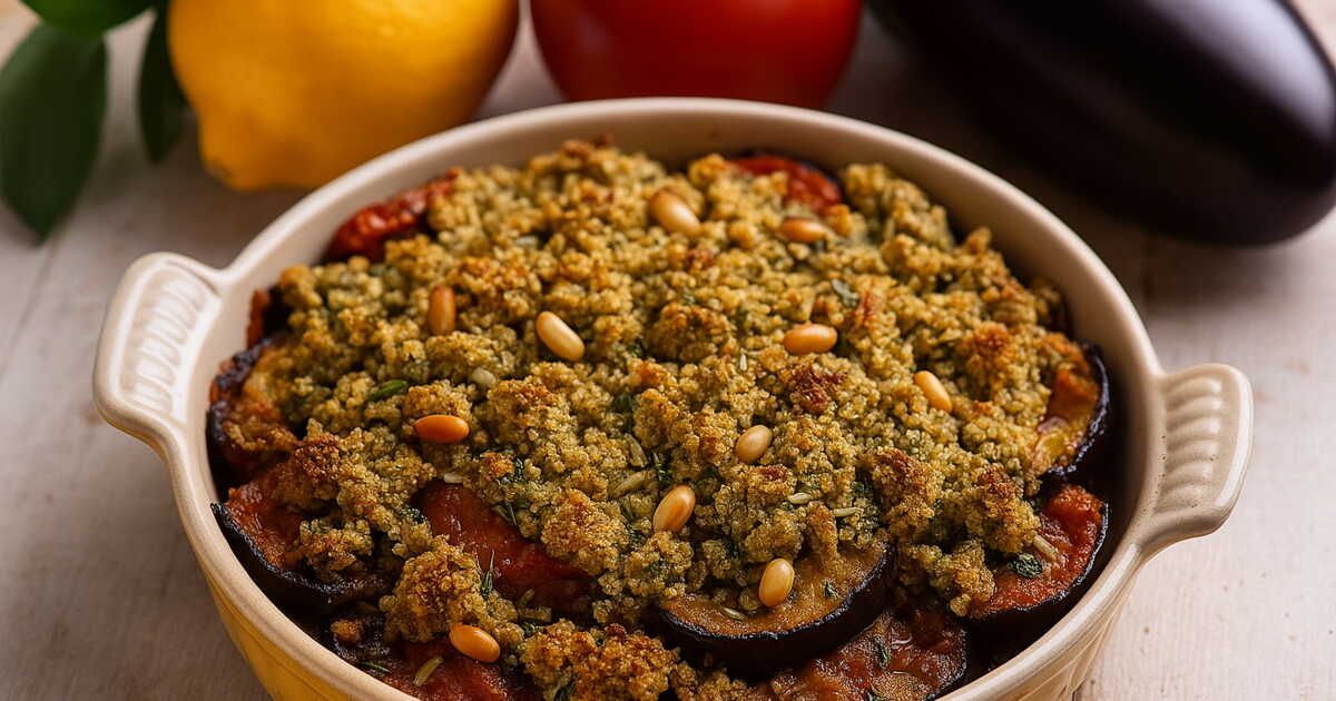 Crumble salé à l'aubergine : une recette estivale à ne pas manquer