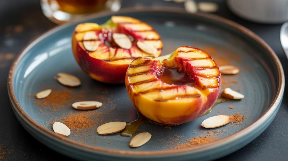 Un dessert estival sur le grill : des pêches rôties au barbecue