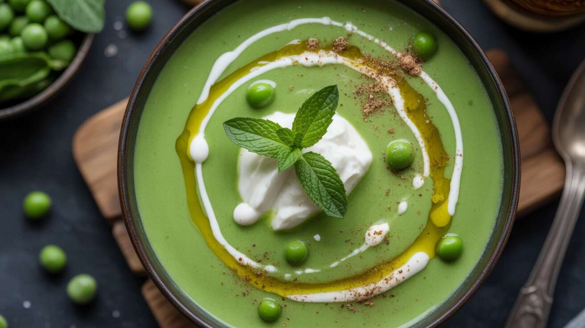 Un velouté de petits pois à la menthe pour égayer vos repas