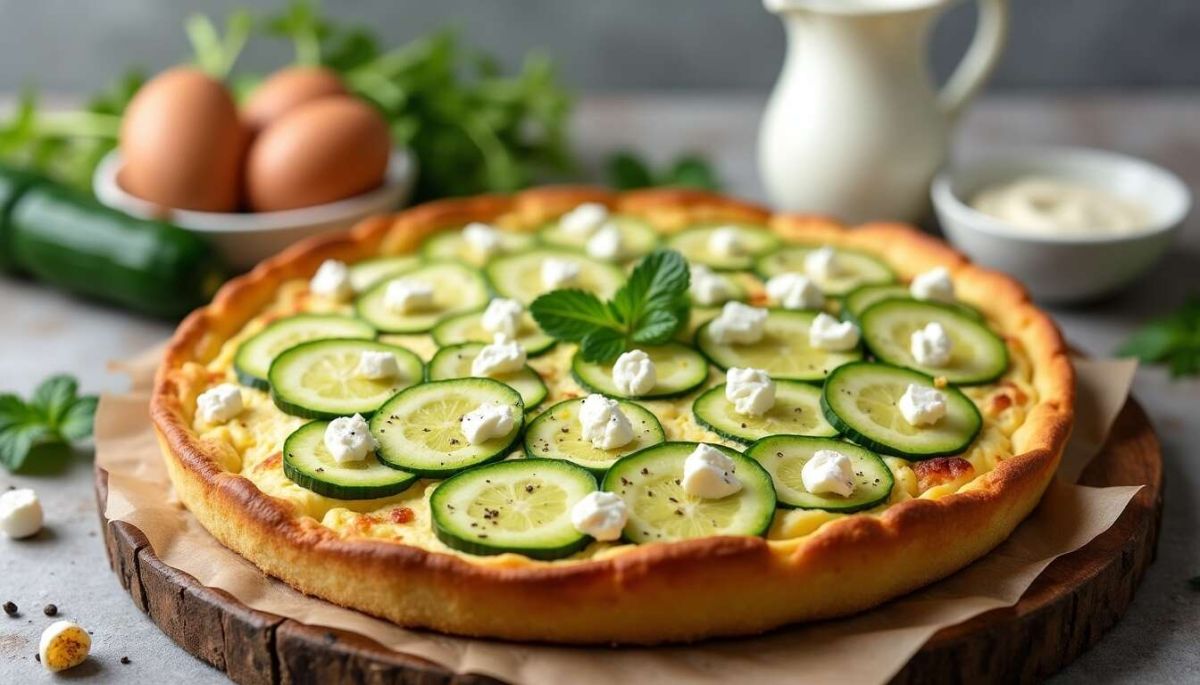 un délice léger : quiche au fromage de chèvre et courgettes