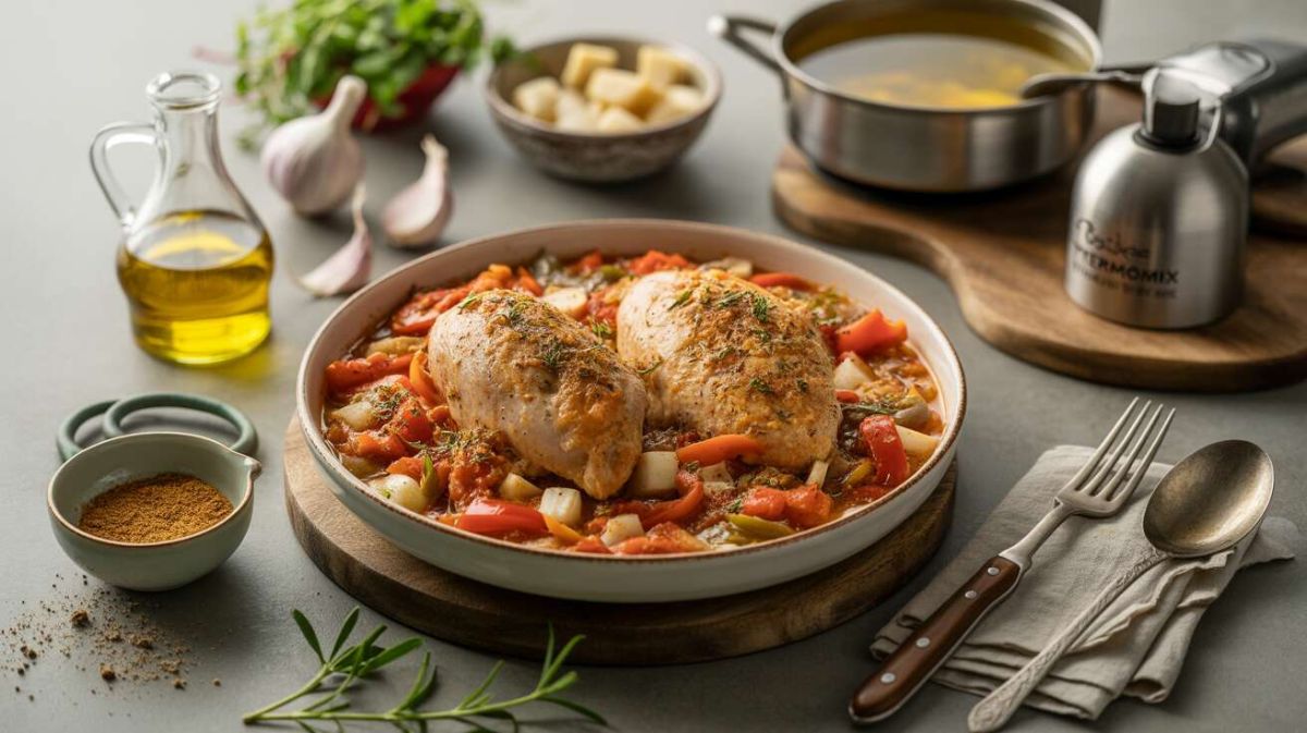 le poulet basquaise revisité au thermomix : un délice rapide en 20 minutes