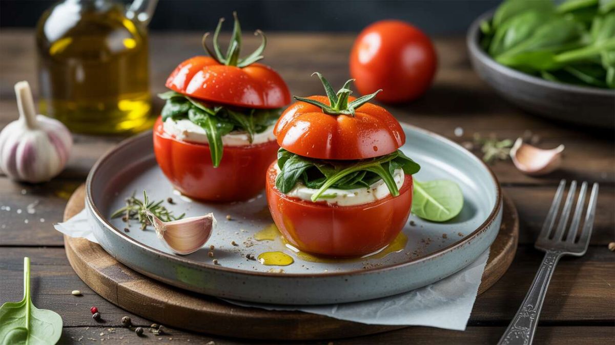 Des tomates farcies légères aux épinards et fromage frais pour un repas savoureux