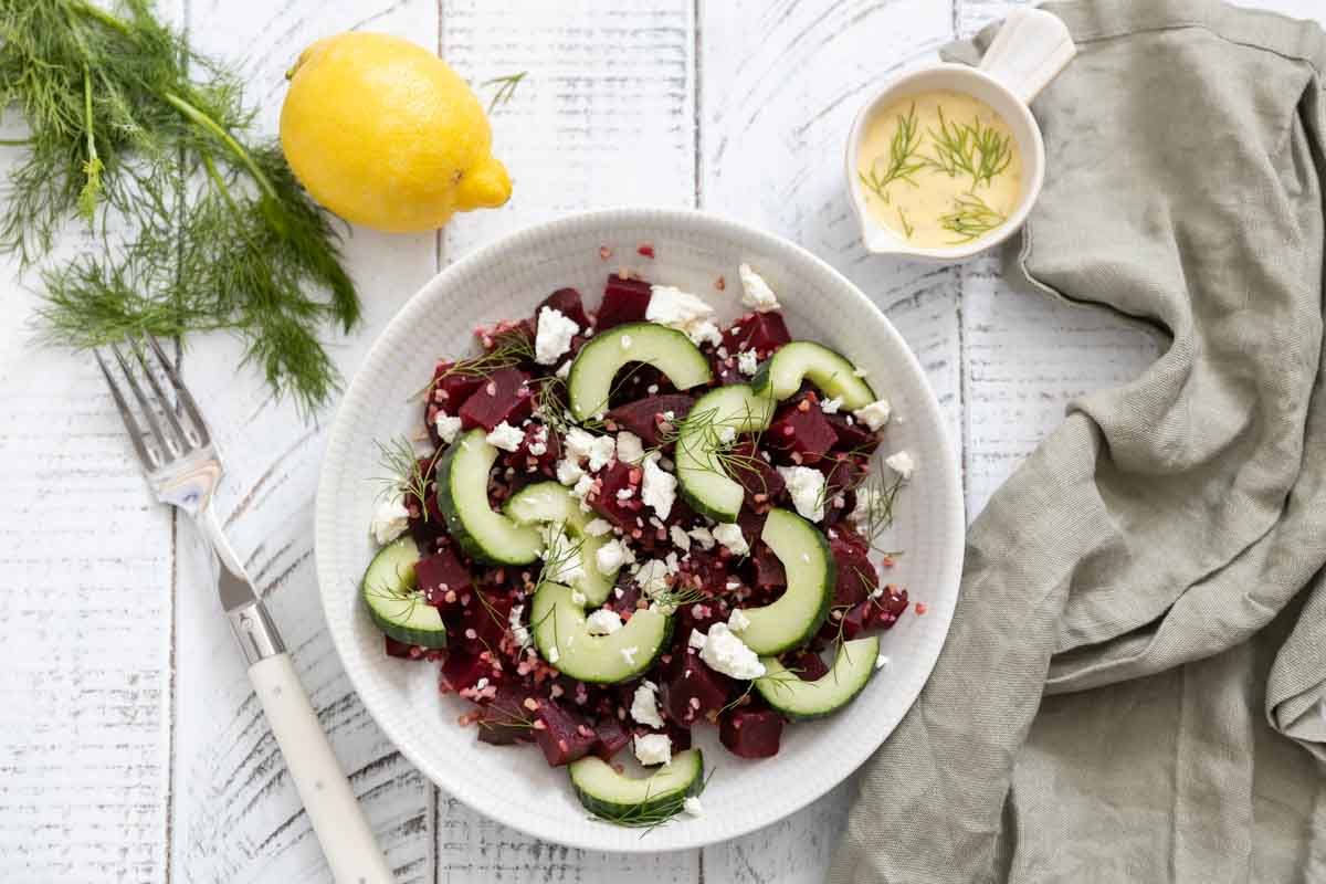 Salade de betterave au chèvre frais