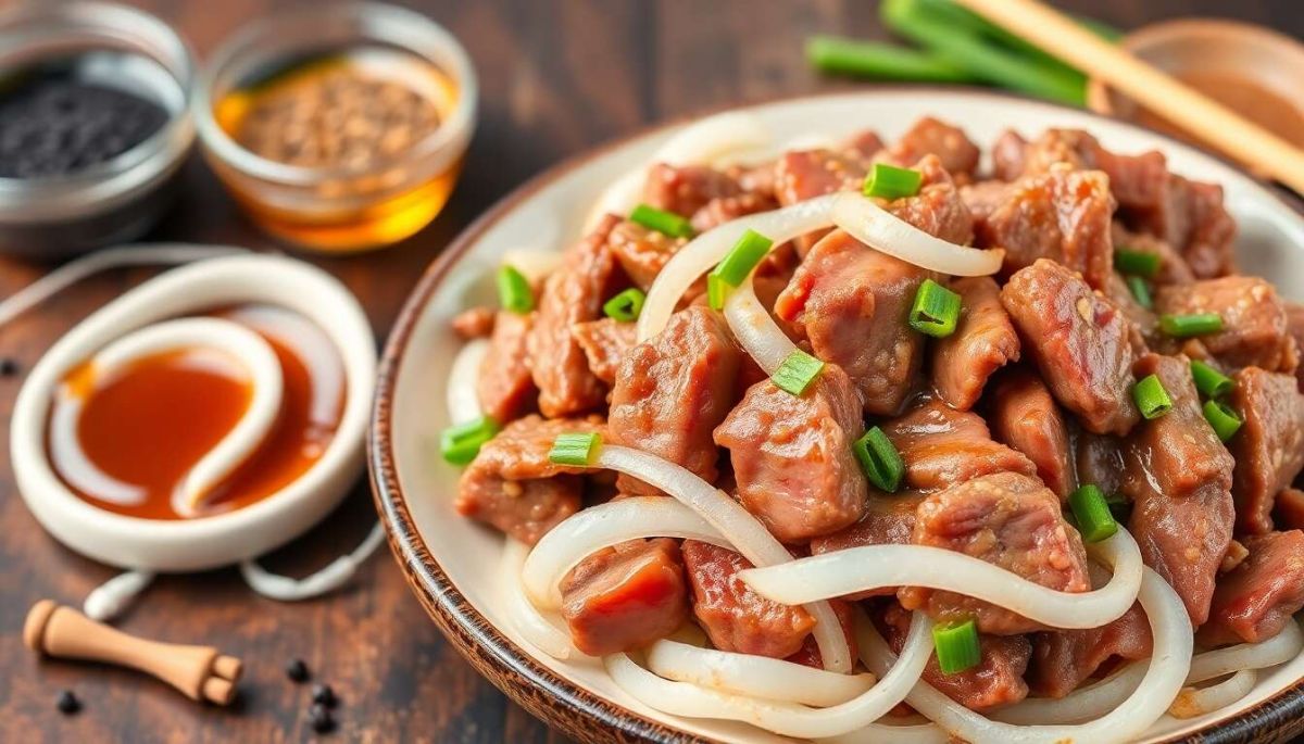Une recette réconfortante de sauté de bœuf aux oignons
