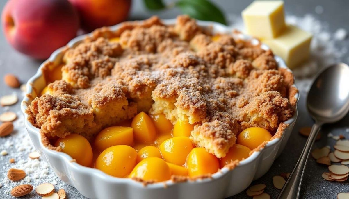 Découvrez le crumble aux pêches et abricots : un dessert qui fait fondre les cœurs