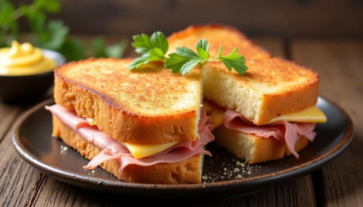 un croque-monsieur revisité au airfryer : croustillant et savoureux