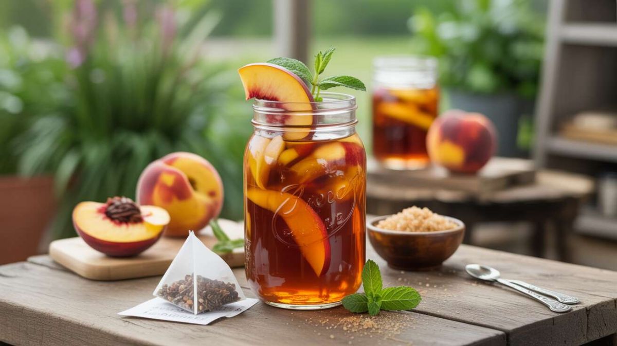 la recette incontournable du thé glacé à la pêche pour un été rafraîchissant