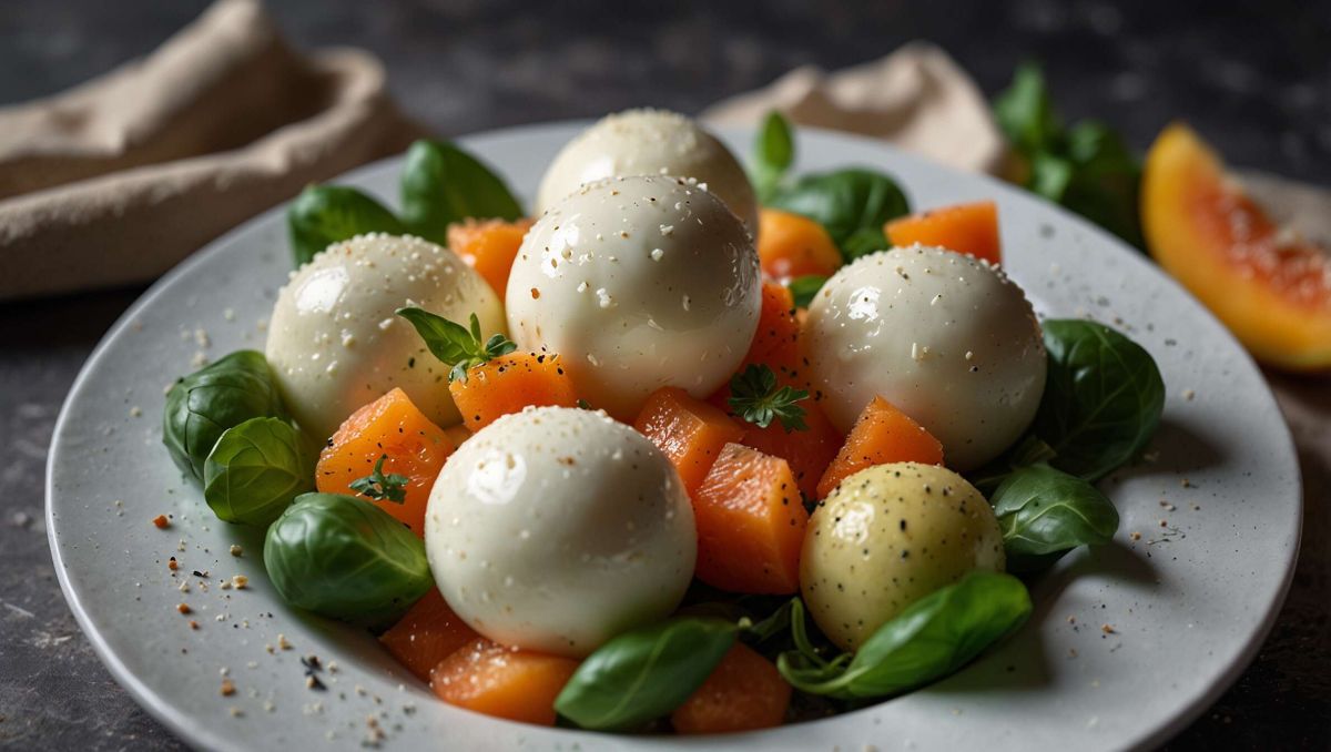 une salade estivale irrésistible : melon, mozzarella et basilic