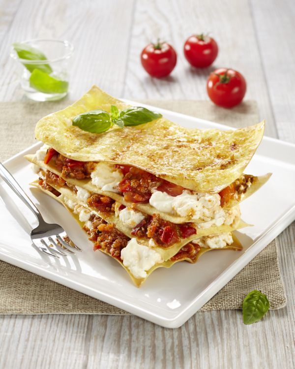Lasagne sauce Bolognese Verdure Méditerranée et squaccherone