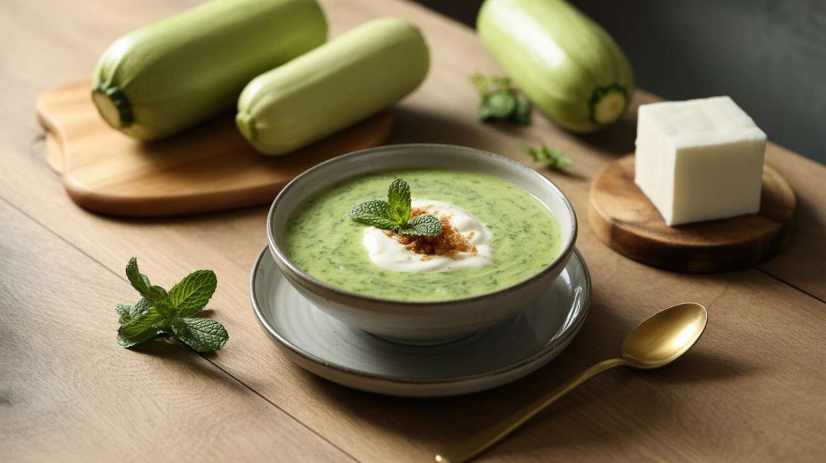 Savourez une soupe froide de courgettes à la menthe pour vos journées d'été