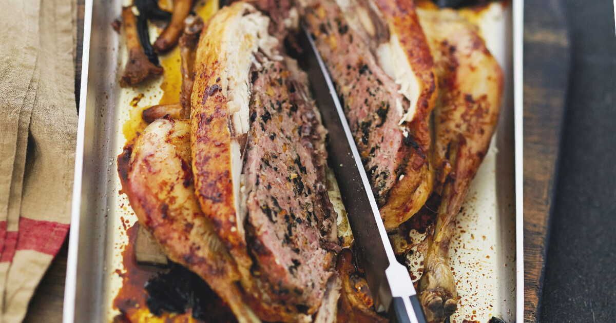Un chapon farci aux saveurs d'automne