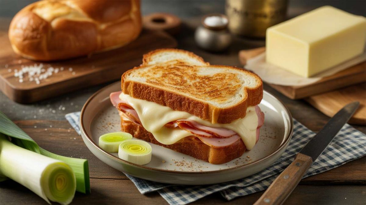 Une touche originale pour le croque-monsieur : poireaux et fromage frais